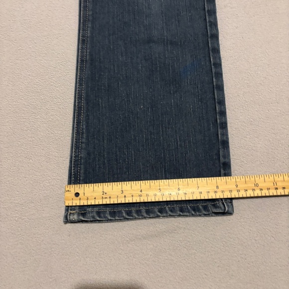 MMA Elite Jeans 32x30 Blue Low Rise Bootcut Flap Pockets Y2K Grunge Spring - Picture 3 of 10